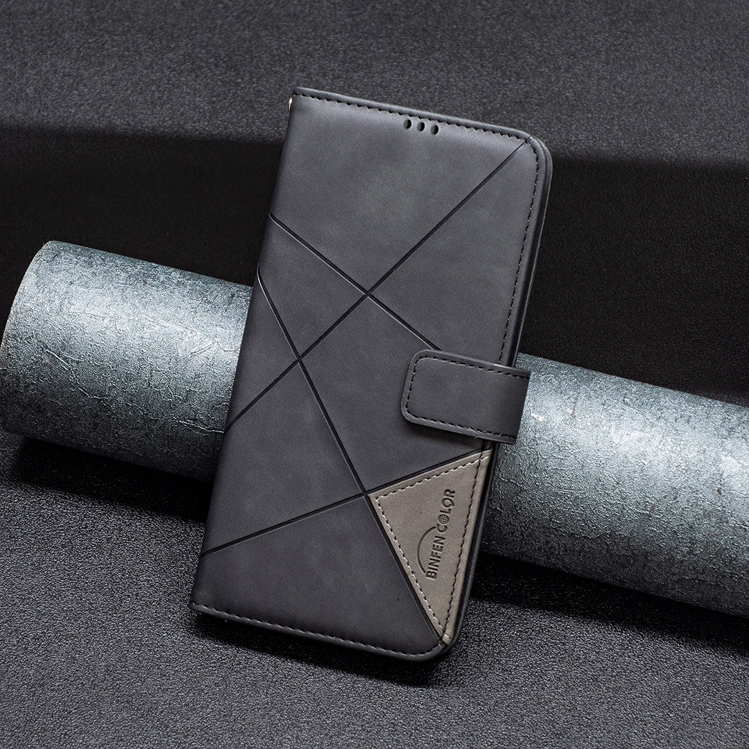 BINFEN COLOR BF05 For Oppo A2 Pro 5G / A3 Pro 5G Wallet Geometric Imprinted Phone Cover Leather Case BINFEN COLOR BF05 For Oppo A2 Pro 5G / A3 Pro 5G Wallet Geometric Imprinted Phone Cover Leather Case
